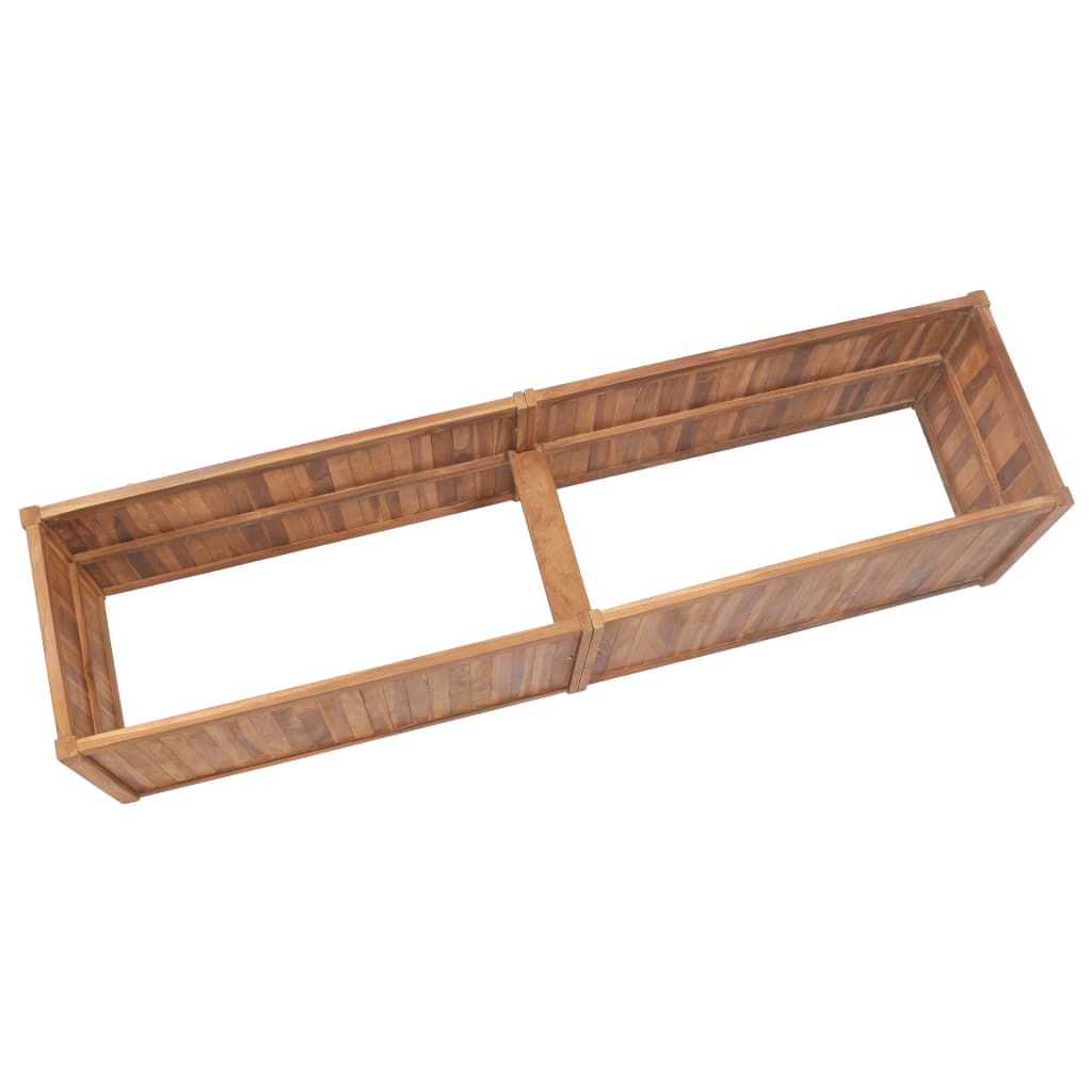 VidaXL plantekasse hævet 200x50x50 cm massiv teaktræ
