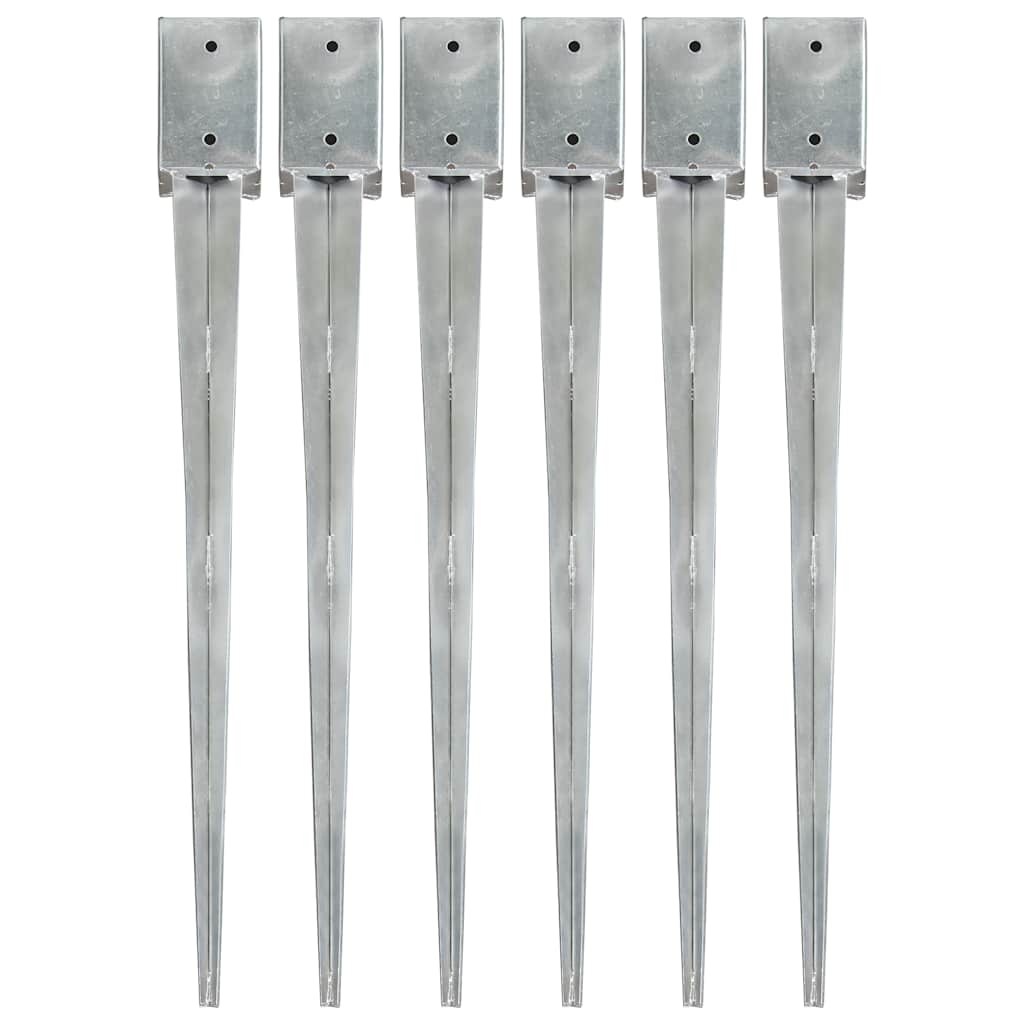 Vidaxx jordpløkker 6 stk 9x9x90 cm galvaniseret stål sølvfarvet
