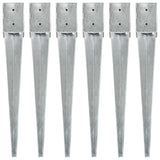 Vidaxl Ground Pins 6 St 10x10x76 cm Galvaniseret stålsølvfarvet