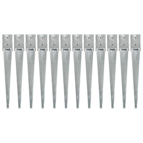 Vidaxx Ground Pegs 12 pcs 10x10x76 cm galvaniseret stål sølvfarvet