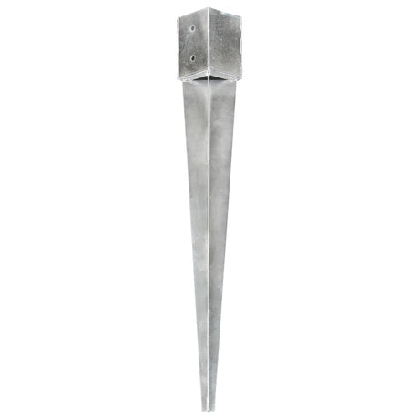 Vidaxl Ground Pins 2 PCS 12x12x89 cm Galvaniseret stålsølvfarvet