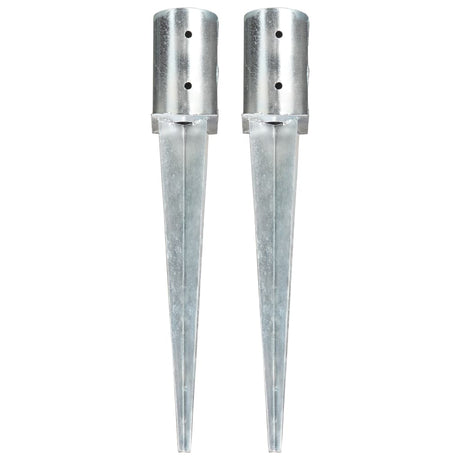 Vidaxx Ground Pegs 2 stk 8x61 cm galvaniseret stål sølvfarvet