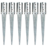 Vidaxl Ground Pins 6 St 8x61 cm galvaniseret stål sølvfarvet