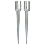 Vidaxl Ground Pins 2 St 10x76 cm galvaniseret stål sølvfarvet