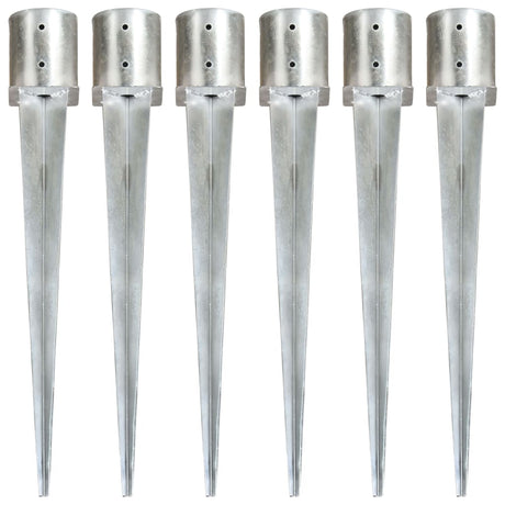 Vidaxl Ground Pins 6 STS 12x91 cm Galvaniseret stål sølvfarvet