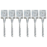Vidaxl Ground Pins 6 St 14x14x58 cm galvaniseret stål sølvfarvet