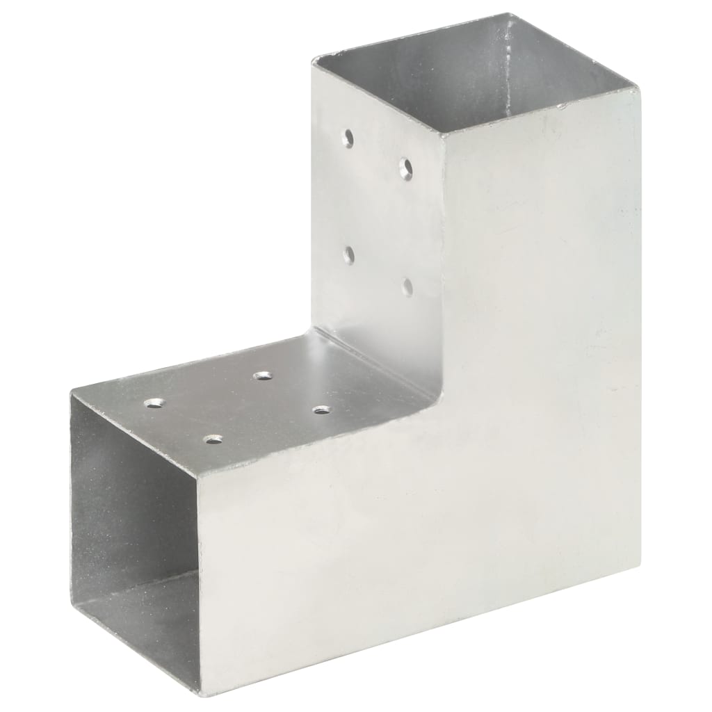 Vidaxl stolpeforbindelse L-form 81x81 mm galvaniseret metal
