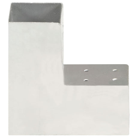 Vidaxl stolpeforbindelse L-form 81x81 mm galvaniseret metal