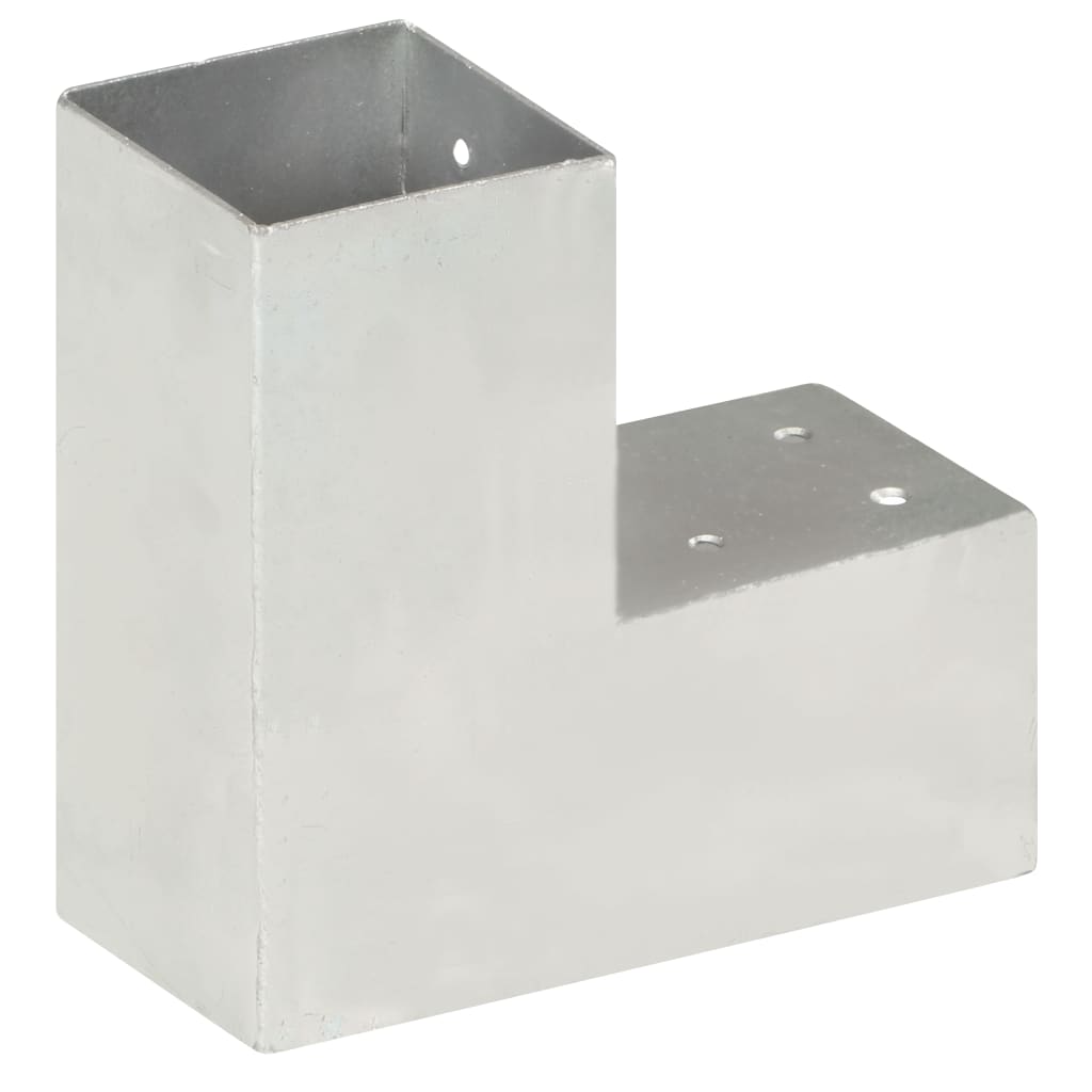 Vidaxl stolpeforbindelse L-form 81x81 mm galvaniseret metal