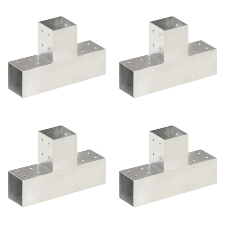 Vidaxl Post Connections 4 PCS T-form 81x81 mm galvaniseret metal