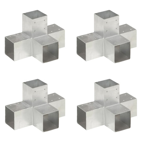 Vidaxl Pile Connections 4 PC-form 91x91 mm galvaniseret metal