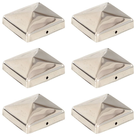 Vidaxl Pile Caps 6 St Pyramid 71x71 mm rustfrit stål