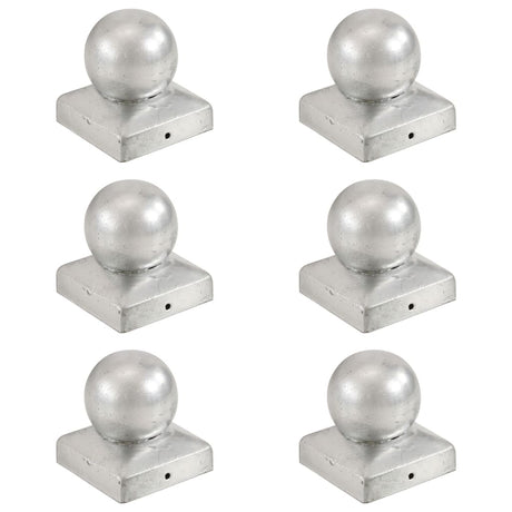 Vidaxl Post Caps 6 PCS Ball 71x71 mm galvaniseret metal