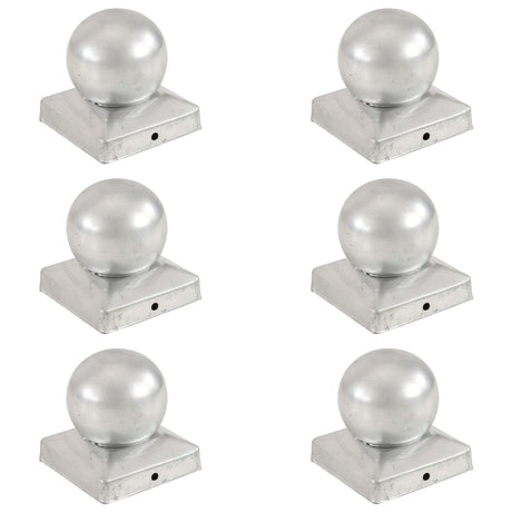 Vidaxl Pile Hoods 6 St Bol 91x91 mm galvaniseret metal