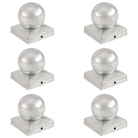 Vidaxl Pile Hoods 6 St Bol 91x91 mm galvaniseret metal