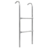 Vidaxl trampolinstige med 2 sportsgrene 72 cm stål sølvfarvet (egnet til 65 cm højde)