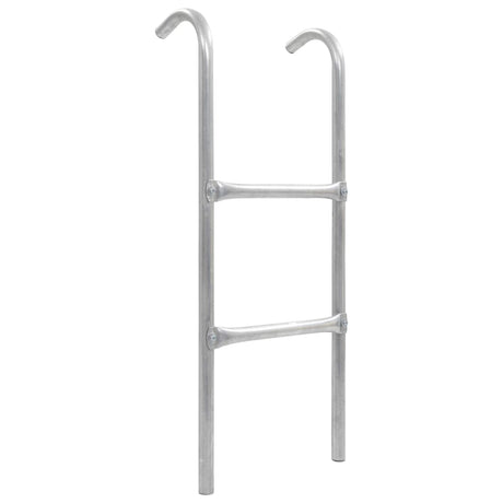 Vidaxl trampolinstige med 2 sportsgrene 72 cm stål sølvfarvet (egnet til 65 cm højde)