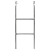 Vidaxl trampolinstige med 2 sportsgrene 72 cm stål sølvfarvet (egnet til 65 cm højde)