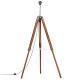Vidaxl gulvlampe driepoot 141 cm solid teak honningbrun og grå