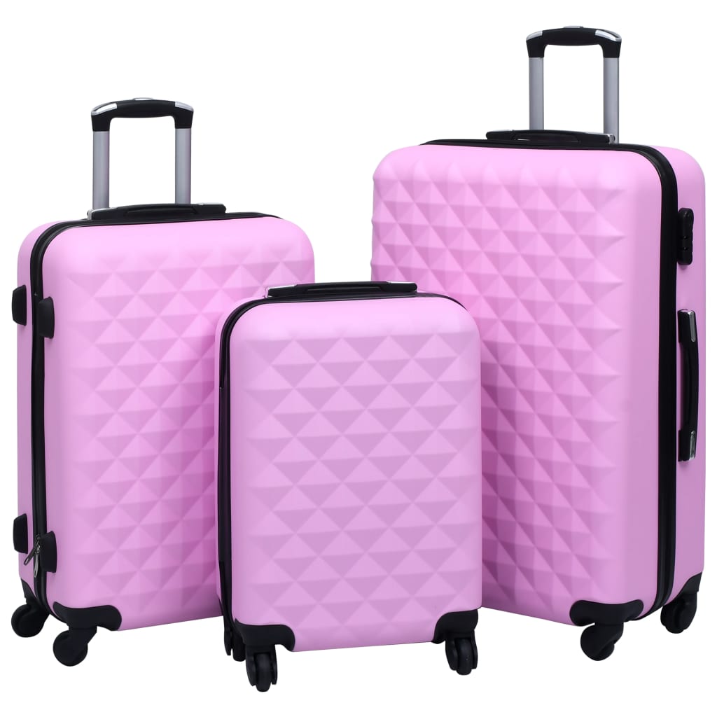 Vidaxl 3-delt hård bagage sæt ABS Pink