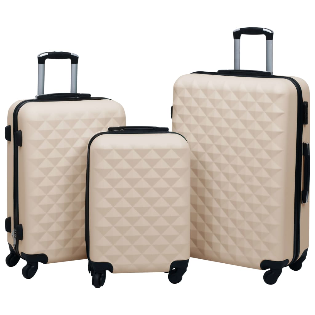 Vidaxl 3-Del Hard Bagage Set ABS Gold farvet