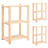 Vidaxx opbevaringsreoler 3-lags 3 stk 60x38x90 cm massiv fyrretræ 150 kg