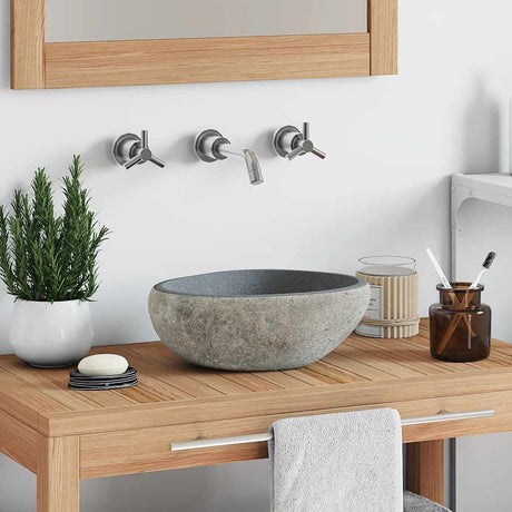 Vidaxl Washbasin Oval (29-38) X (24-31) CM River Stone
