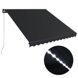 Vidaxx fortelt manuelt udtrækbart med LED 350x250 cm antracit
