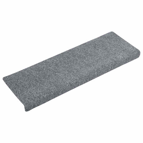 Vidaxl Stair Mats Self -fast 15 stykker 65x21x4 cm lysegrå med rektangulær kant