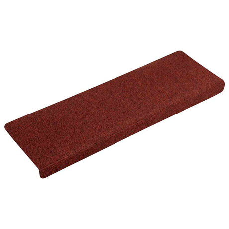 Vidaxl Stair Mats Self -fast 15 stykker 65x21x4 cm Bordeaux rød rektangulær kant