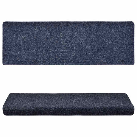 Vidaxl Stair Mats Self -fast 15 stykker 65x21x4 cm blå rektangulær kant