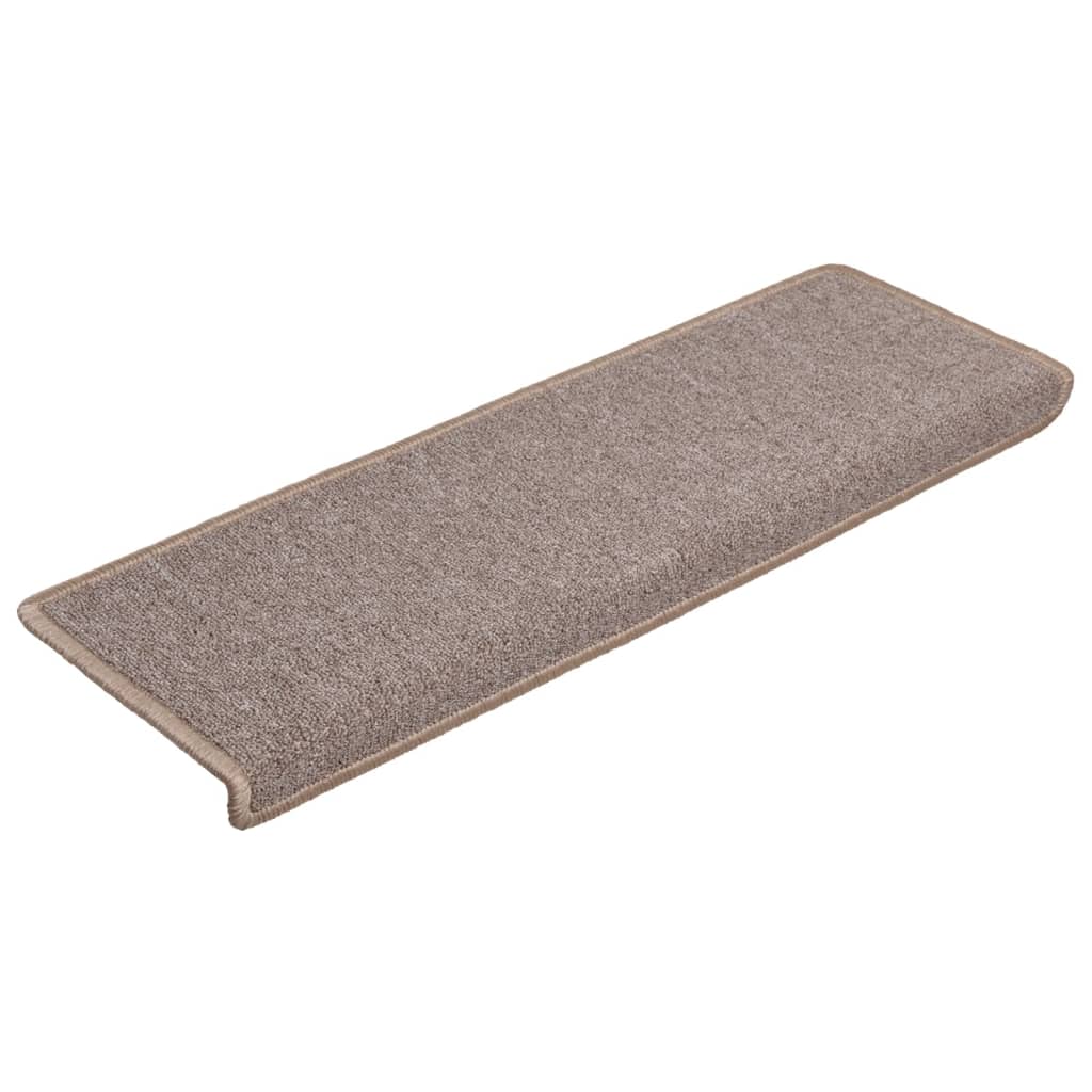 Vidaxl Stair Mats 15 St 65x21x4 cm lysebrun med rektangulær kant