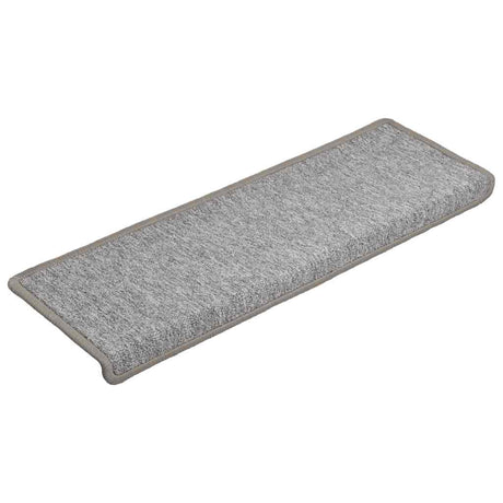 VidaXL trappemåtter 15 stk 65x21x4 cm lysegrå med rektangulær kant