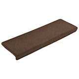 VidaXL trappemåtter 15 stk 65x21x4 cm brun rektangulær kant