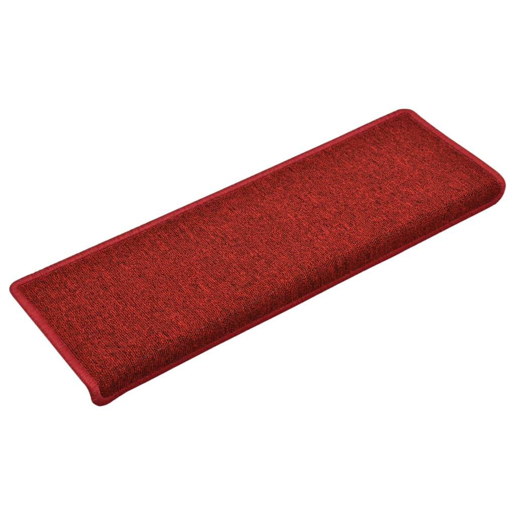 VidaXL trappemåtter 15 stk 65x21x4 cm rød rektangulær kant