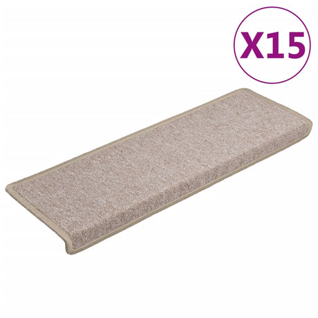 Vidaxl Stair Mats 15 St 65x21x4 cm taupe rektangulær kant