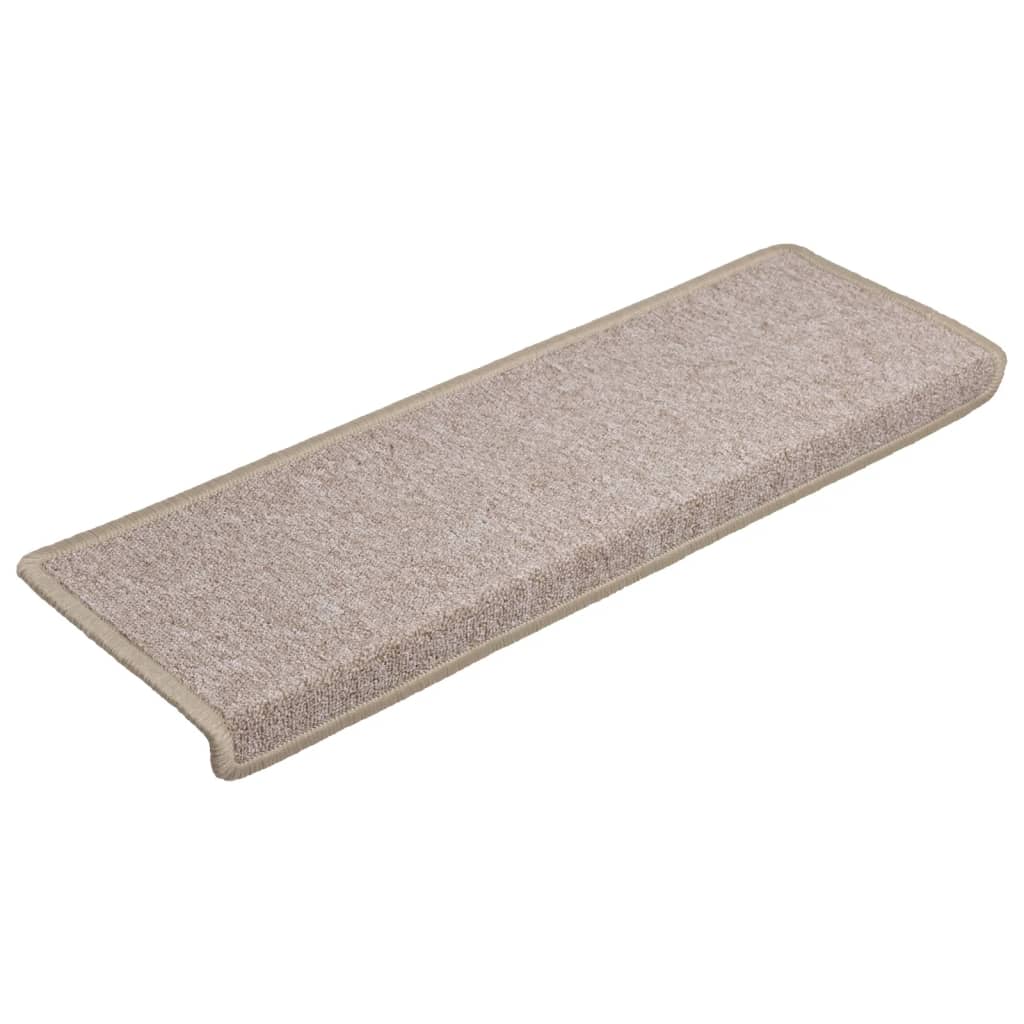 Vidaxl Stair Mats 15 St 65x21x4 cm taupe rektangulær kant
