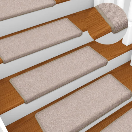 Vidaxl Stair Mats 15 St 65x21x4 cm taupe rektangulær kant
