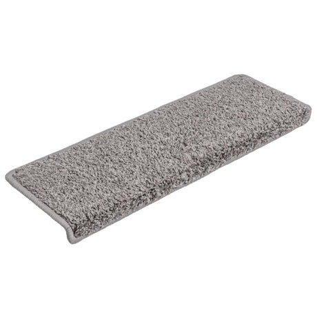 VidaXL trappemåtter 15 stk 65x21x4 cm grå rektangulær kant