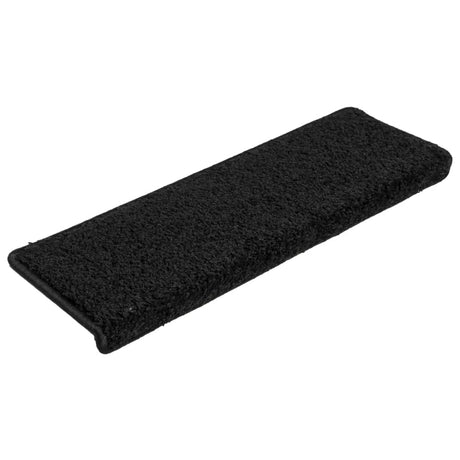 Vidaxx trappemåtter 15 stk 65x21x4 cm sort rektangulær kant