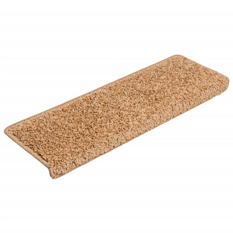Vidaxx trappemåtter 15 stk 65x21x4 cm beige rektangulær kant