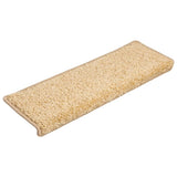 Vidaxx trappemåtter 15 stk 65x21x4 cm creme med rektangulær kant