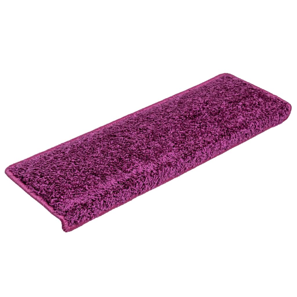 VidaXL trappemåtter 15 stk 65x21x4 cm violet rektangulær kant