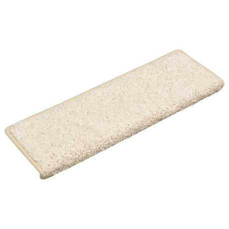 Vidaxx trappemåtter 15 stk 65x21x4 cm hvid rektangulær kant