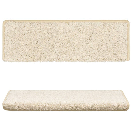 Vidaxx trappemåtter 15 stk 65x21x4 cm hvid rektangulær kant