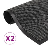 Vidaxx tørre løbemåtter 2 stk rektangulær tuftet 40x60 cm antracit