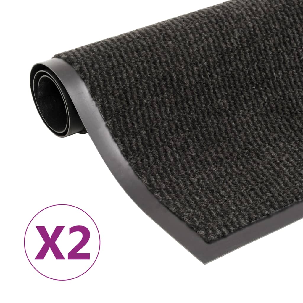 Vidaxx tørløbemåtter 2 stk rektangulære tuftede 60x90 cm sorte