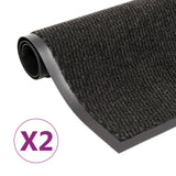 Vidaxx tørløbemåtter 2 stk rektangulære tuftede 60x90 cm sorte