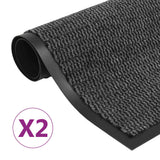 VidaXL tørremåtter 2 stk rektangulær tuftet 80x120 cm antracit
