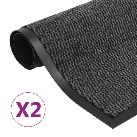 VidaXL tørremåtter 2 stk rektangulær tuftet 80x120 cm antracit